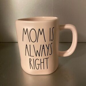 New Rae Dunn Mom Is Always Right Pink Mug